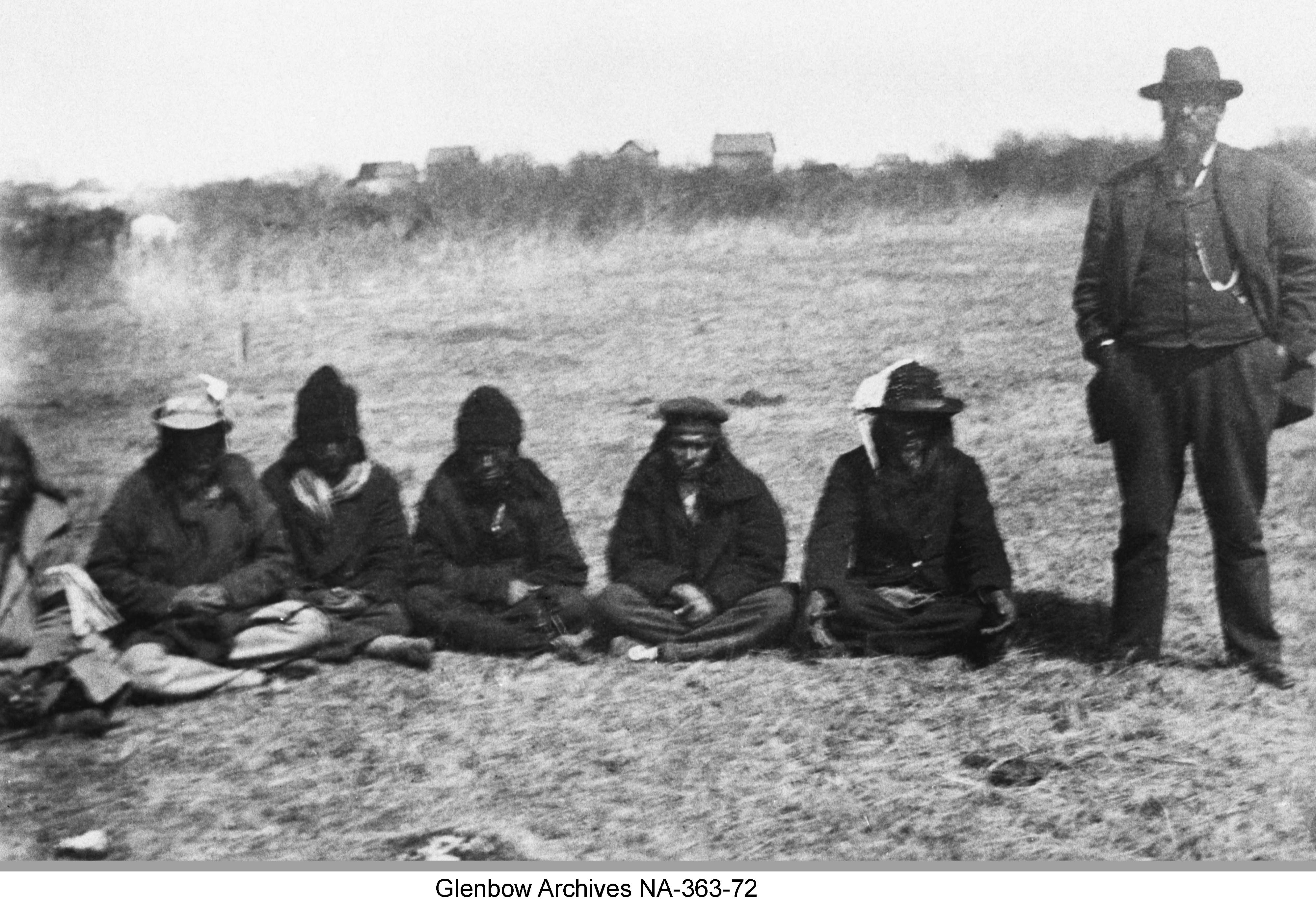 Chief Beardy and men with interpreter